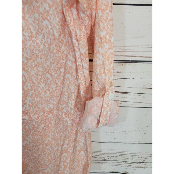 Columbia Pink Camp Henry II Floral Button Down Shirt Roll Tab Women's Medium - Picture 7 of 9